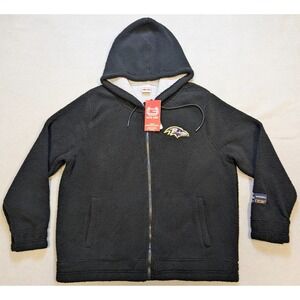 Baltimore Ravens Jacket Womens 2XL XXL Black Sherpa Fleece Full Zip New NFL